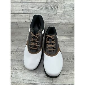 Nike Golf Shoes 9W Brown White‎ Leather Spiked Comfort Golfing Sport 041012